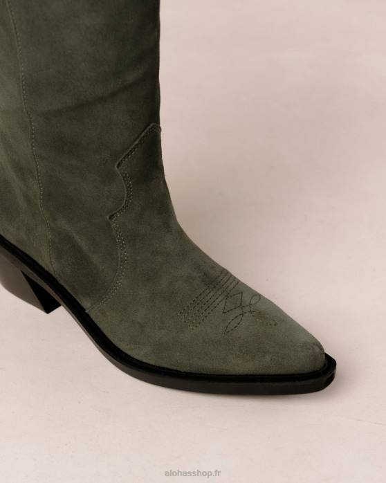 femmes vert pinède P64N258 Alohas monture - bottines en daim vert