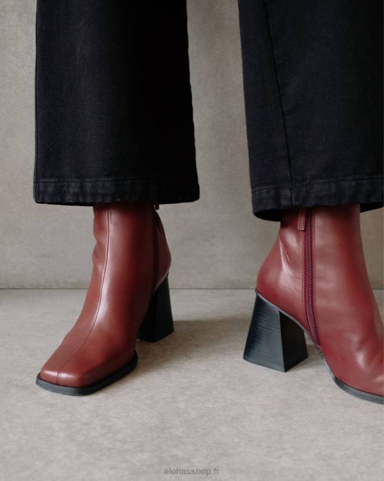 femmesP64N202 Alohas sud - bottes en cuir rouge