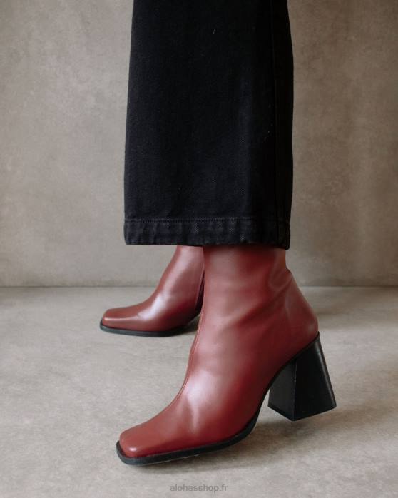 femmesP64N202 Alohas sud - bottes en cuir rouge