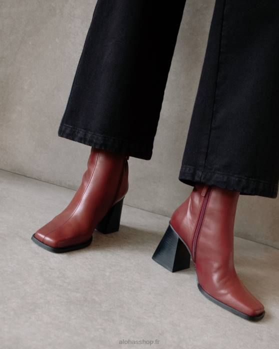 femmesP64N202 Alohas sud - bottes en cuir rouge