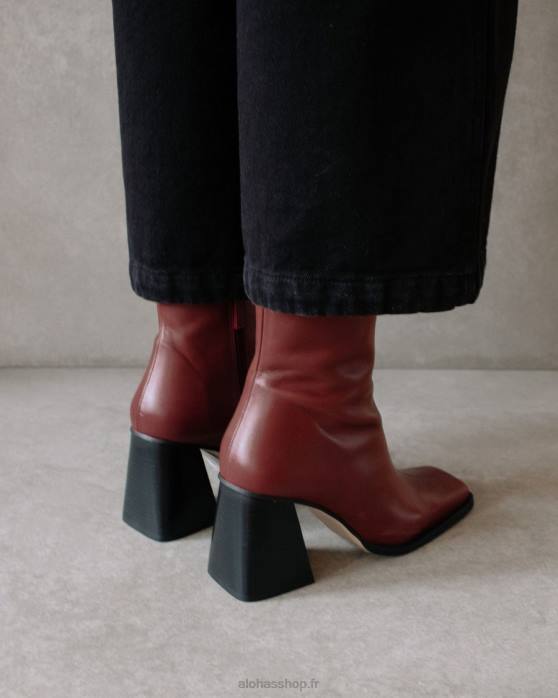 femmesP64N202 Alohas sud - bottes en cuir rouge