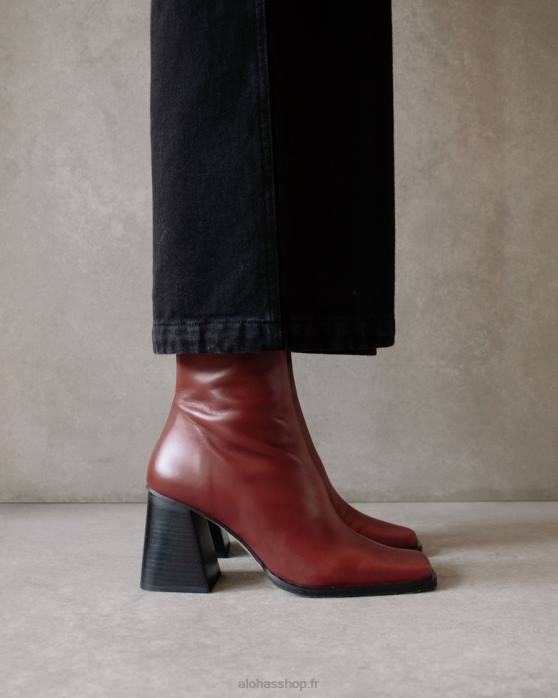 femmesP64N202 Alohas sud - bottes en cuir rouge