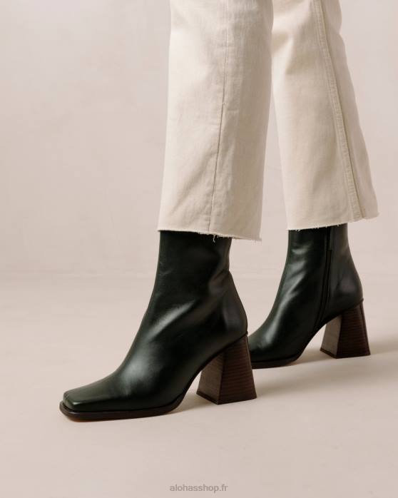 femmes Vert Jade P64N198 Alohas sud - bottes en cuir vert foncé