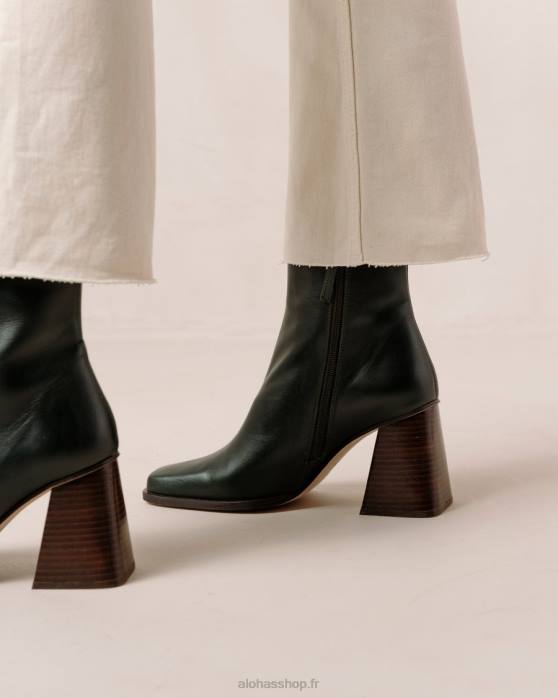 femmes Vert Jade P64N198 Alohas sud - bottes en cuir vert foncé