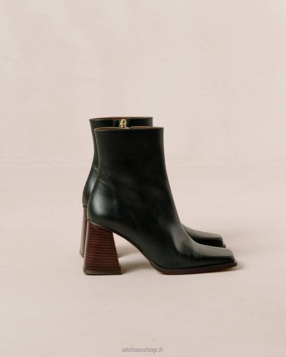femmes Vert Jade P64N198 Alohas sud - bottes en cuir vert foncé