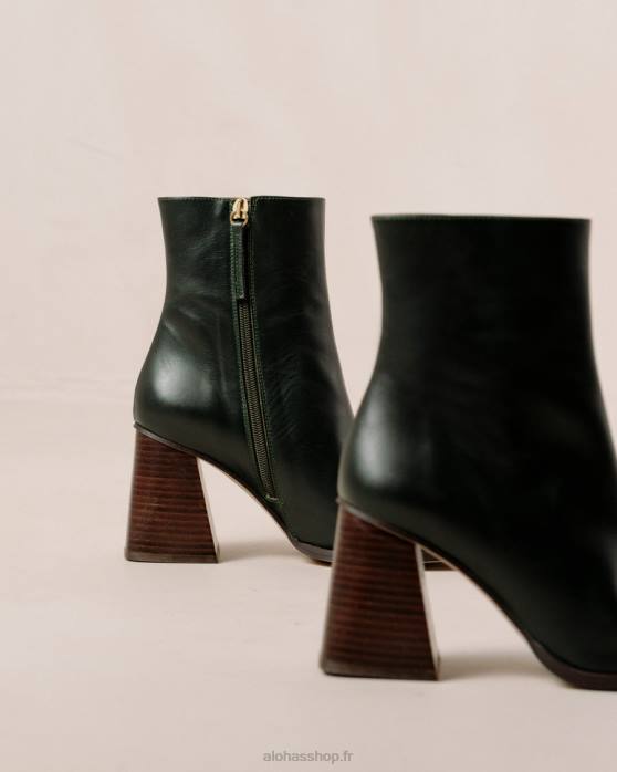femmes Vert Jade P64N198 Alohas sud - bottes en cuir vert foncé