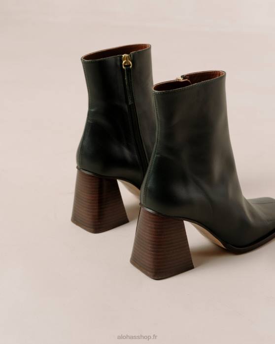 femmes Vert Jade P64N198 Alohas sud - bottes en cuir vert foncé