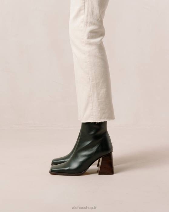 femmes Vert Jade P64N198 Alohas sud - bottes en cuir vert foncé