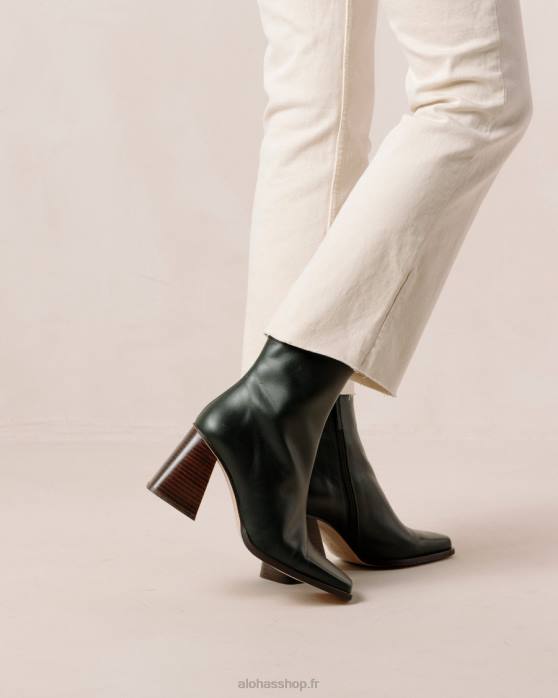 femmes Vert Jade P64N198 Alohas sud - bottes en cuir vert foncé