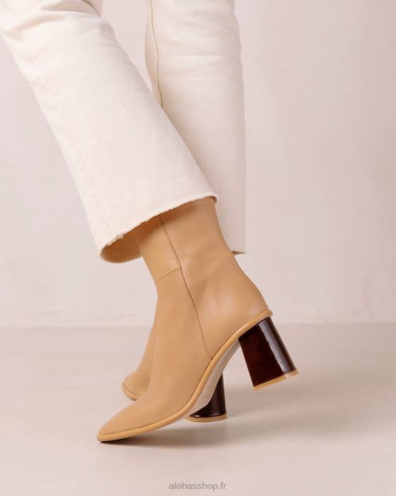 femmes beige P64N460 Alohas west - bottes en cuir beige