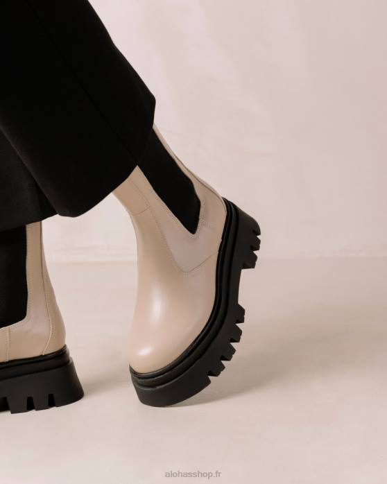 femmes beige pierre P64N360 Alohas all rounder - bottes en cuir beige
