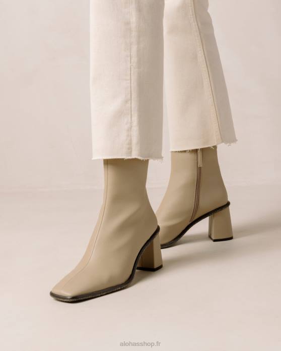 femmes beige sable chaud P64N454 Alohas cactus de l'ouest - bottes en cuir végétalien beige