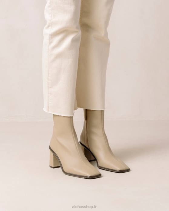 femmes beige sable chaud P64N454 Alohas cactus de l'ouest - bottes en cuir végétalien beige