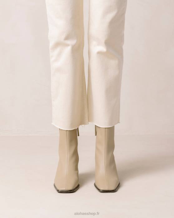 femmes beige sable chaud P64N454 Alohas cactus de l'ouest - bottes en cuir végétalien beige