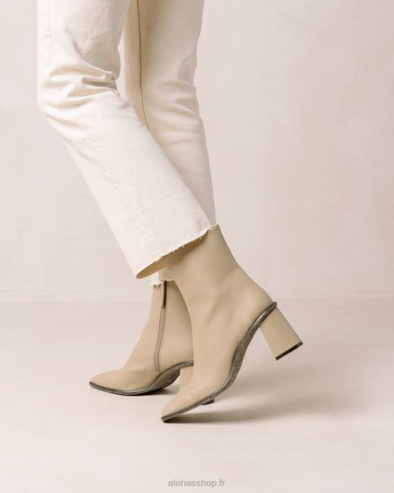 femmes beige sable chaud P64N454 Alohas cactus de l'ouest - bottes en cuir végétalien beige