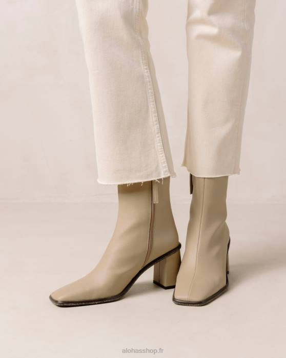 femmes beige sable chaud P64N454 Alohas cactus de l'ouest - bottes en cuir végétalien beige