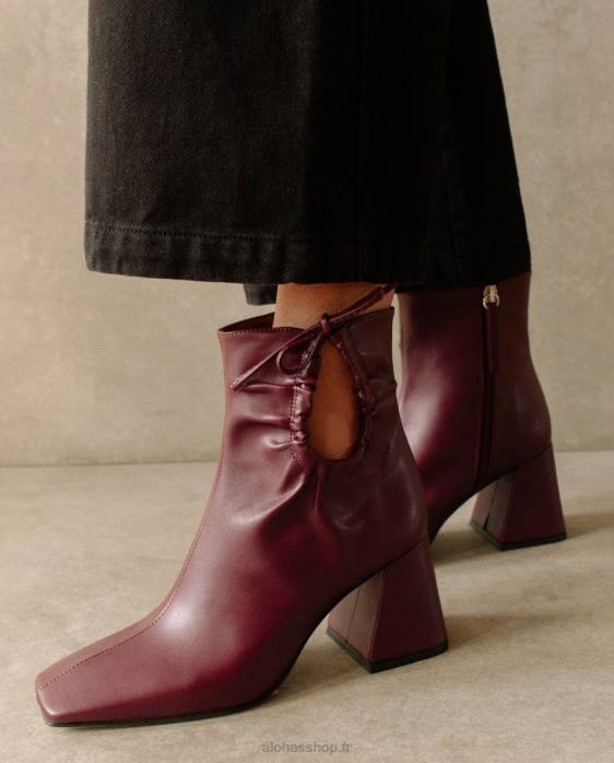 femmes betterave P64N318 Alohas pigment - bottes en cuir vegan violet