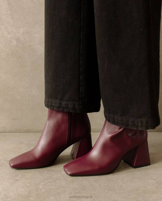 femmes betterave P64N318 Alohas pigment - bottes en cuir vegan violet