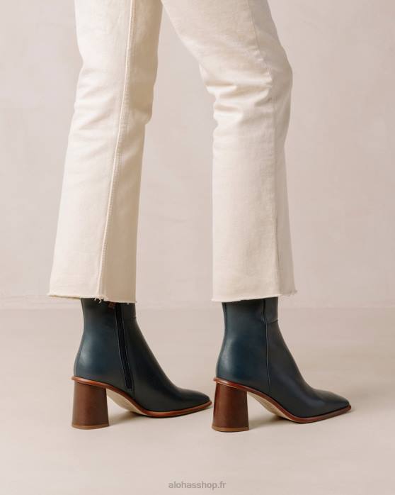femmes bleu lazuli P64N230 Alohas west vintage - bottes en cuir bleu