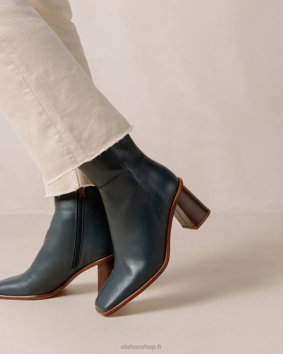 femmes bleu lazuli P64N230 Alohas west vintage - bottes en cuir bleu