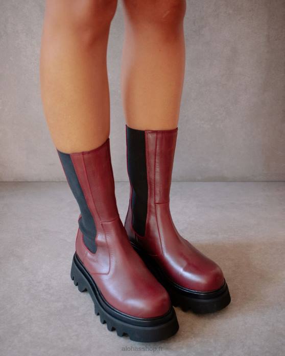 femmes bordeaux foncé P64N356 Alohas all rounder - bottes en cuir rouge