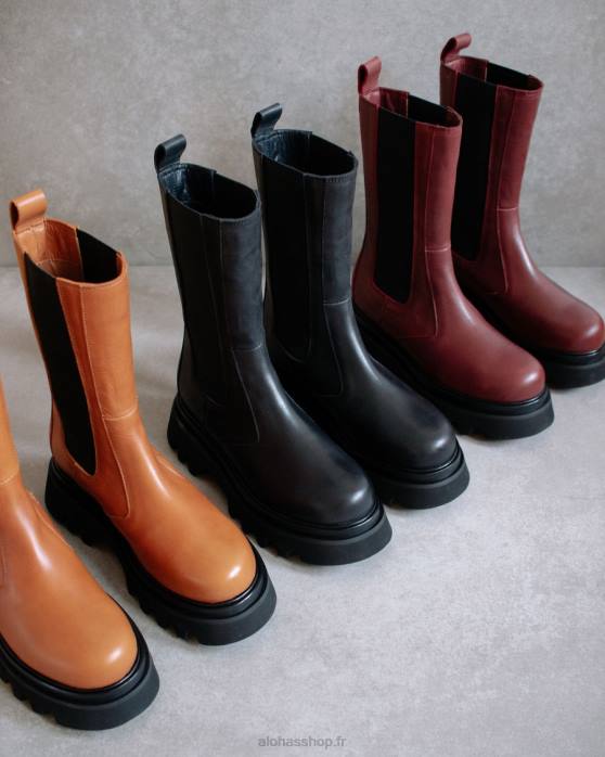 femmes bordeaux foncé P64N356 Alohas all rounder - bottes en cuir rouge
