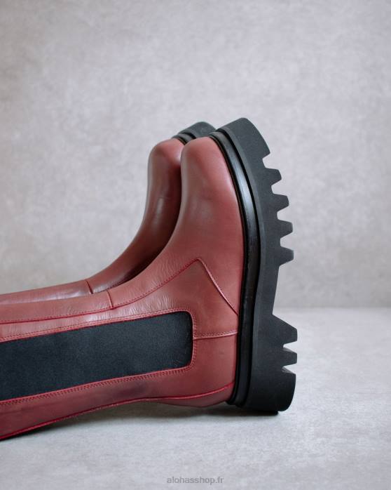 femmes bordeaux foncé P64N356 Alohas all rounder - bottes en cuir rouge