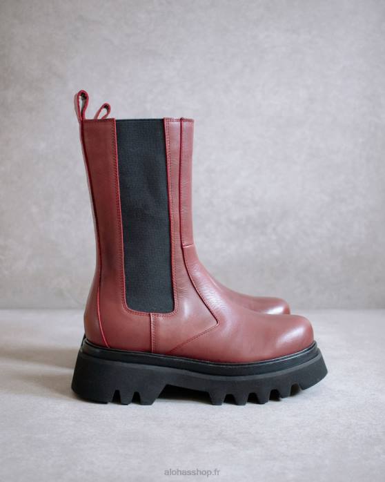femmes bordeaux foncé P64N356 Alohas all rounder - bottes en cuir rouge
