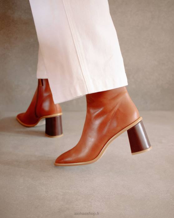 femmes bronzer P64N342 Alohas west cape vintage - bottines en cuir marron