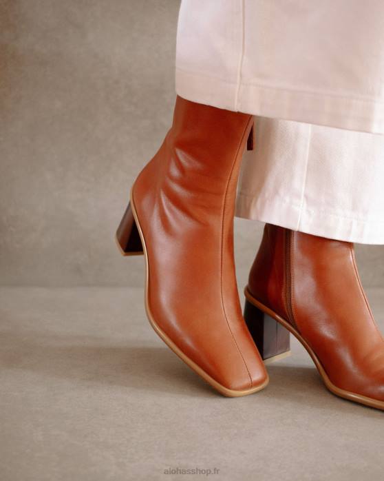 femmes bronzer P64N342 Alohas west cape vintage - bottines en cuir marron