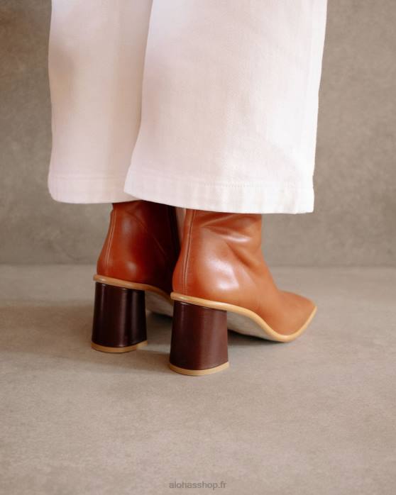 femmes bronzer P64N342 Alohas west cape vintage - bottines en cuir marron