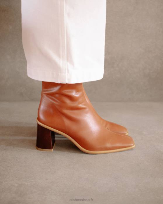 femmes bronzer P64N342 Alohas west cape vintage - bottines en cuir marron