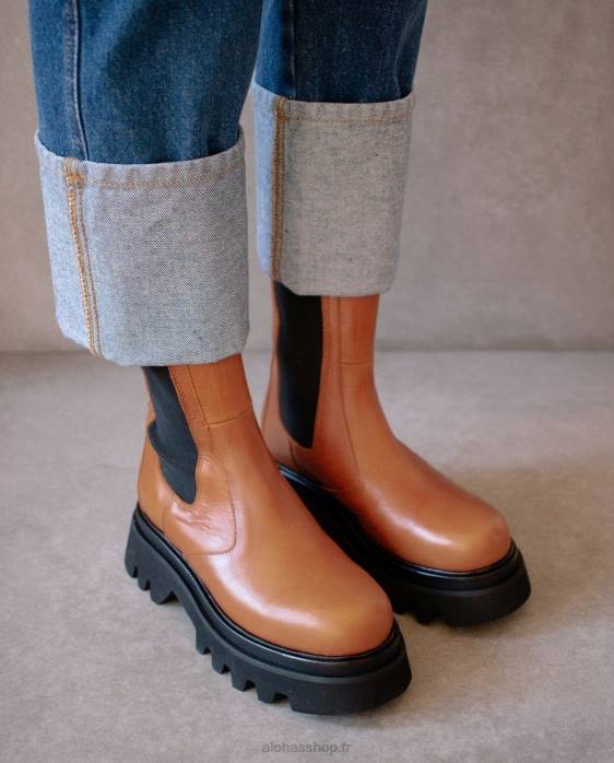 femmes bronzer P64N355 Alohas all rounder - bottes en cuir marron