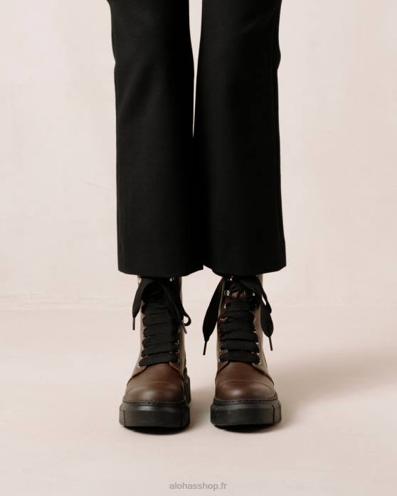 femmes brun café P64N281 Alohas can can - bottes en cuir marron