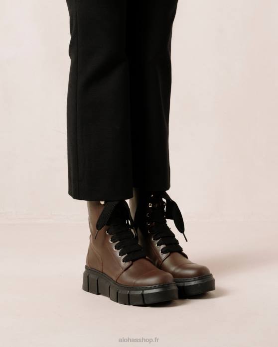 femmes brun café P64N281 Alohas can can - bottes en cuir marron