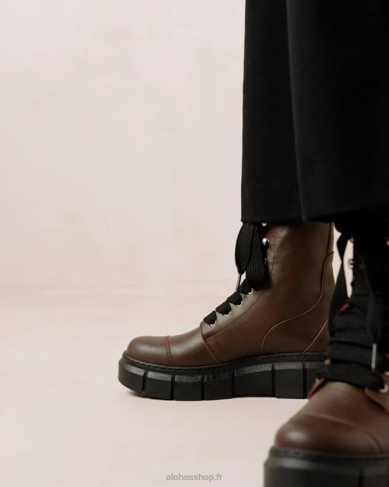 femmes brun café P64N281 Alohas can can - bottes en cuir marron