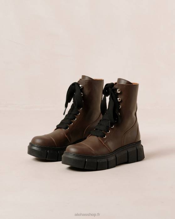femmes brun café P64N281 Alohas can can - bottes en cuir marron