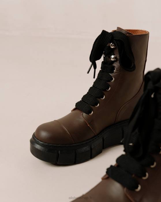 femmes brun café P64N281 Alohas can can - bottes en cuir marron