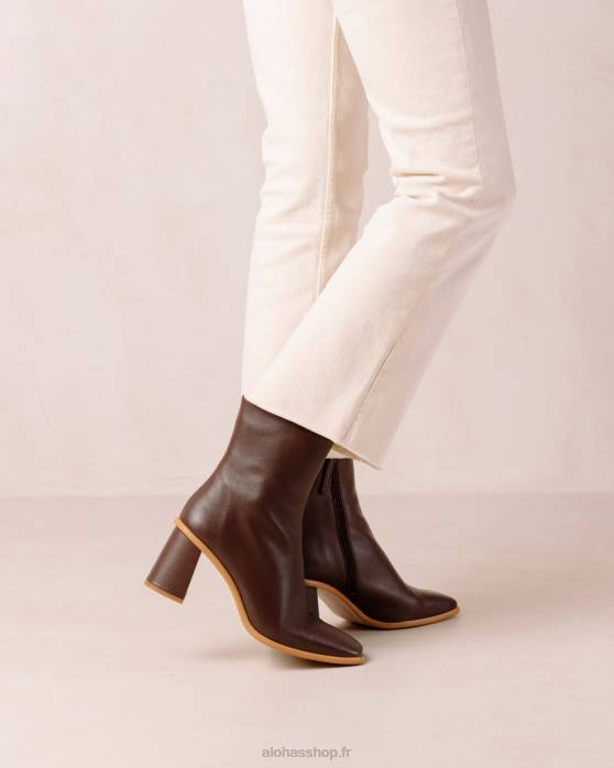 femmes brun café P64N462 Alohas cape ouest - bottes en cuir marron
