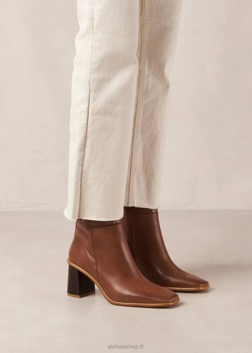 femmes chameau P64N346 Alohas west - bottes en cuir marron
