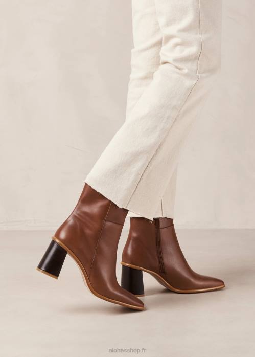 femmes chameau P64N346 Alohas west - bottes en cuir marron