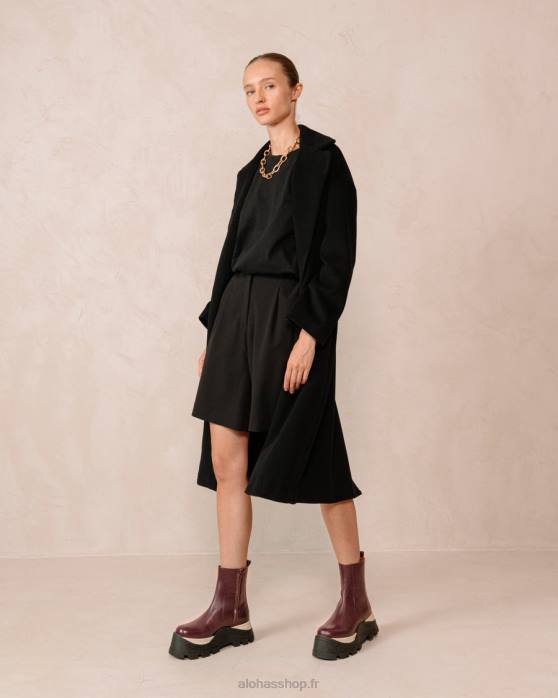 femmes échecs vin de bourgogne P64N329 Alohas échecs en saphir - bottes en cuir rouge