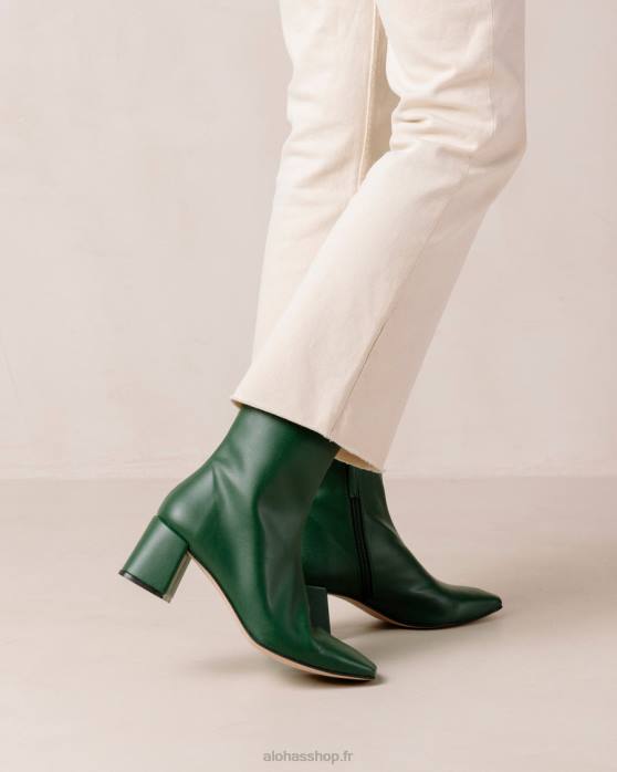 femmes concombre vert P64N135 Alohas aquarelle - bottes en cuir vegan vert