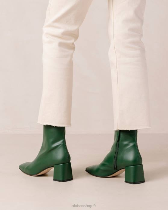 femmes concombre vert P64N135 Alohas aquarelle - bottes en cuir vegan vert