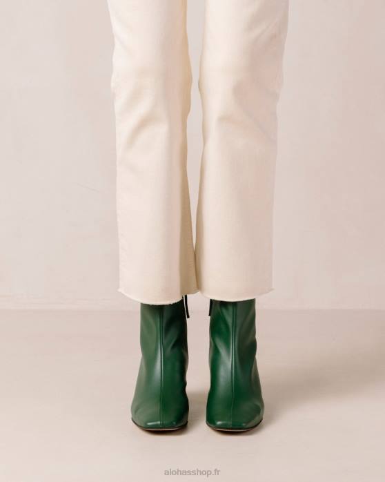 femmes concombre vert P64N135 Alohas aquarelle - bottes en cuir vegan vert