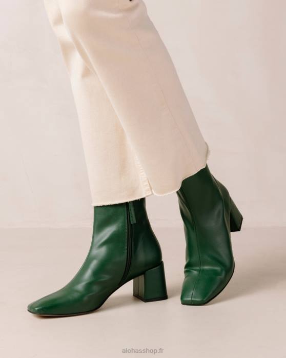 femmes concombre vert P64N135 Alohas aquarelle - bottes en cuir vegan vert