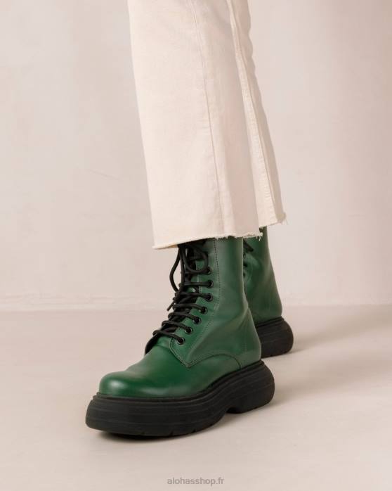 femmes concombre vert P64N485 Alohas gouache - bottes en cuir vegan vert