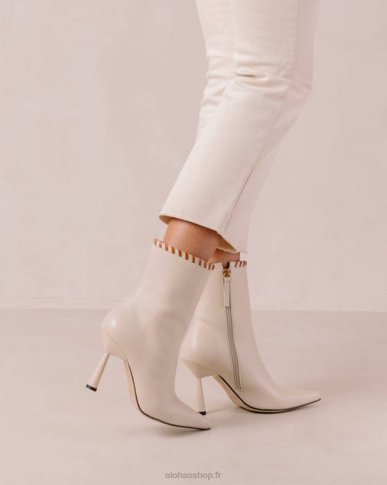 femmes crème P64N537 Alohas leo - bottes en cuir blanc