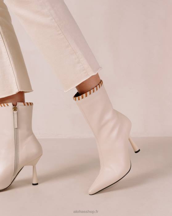 femmes crème P64N537 Alohas leo - bottes en cuir blanc