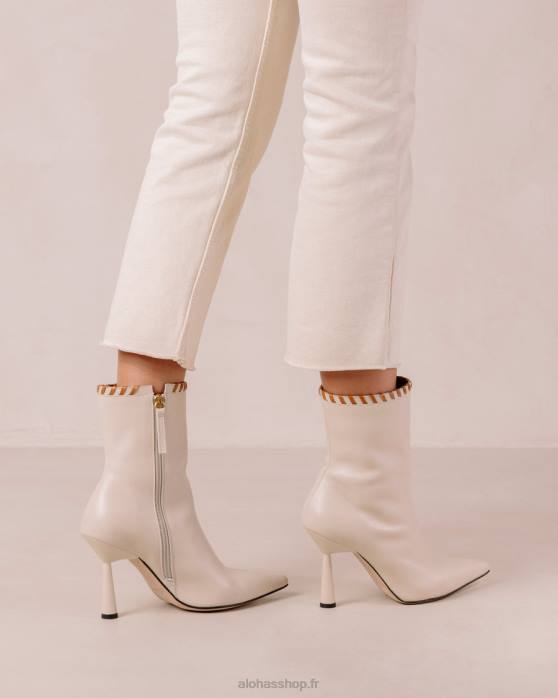 femmes crème P64N537 Alohas leo - bottes en cuir blanc
